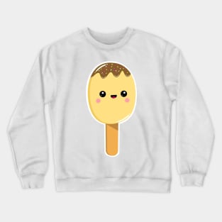 Cute yellow lollipop, kawaii ice lolly, ice cream, summer foods, Crewneck Sweatshirt